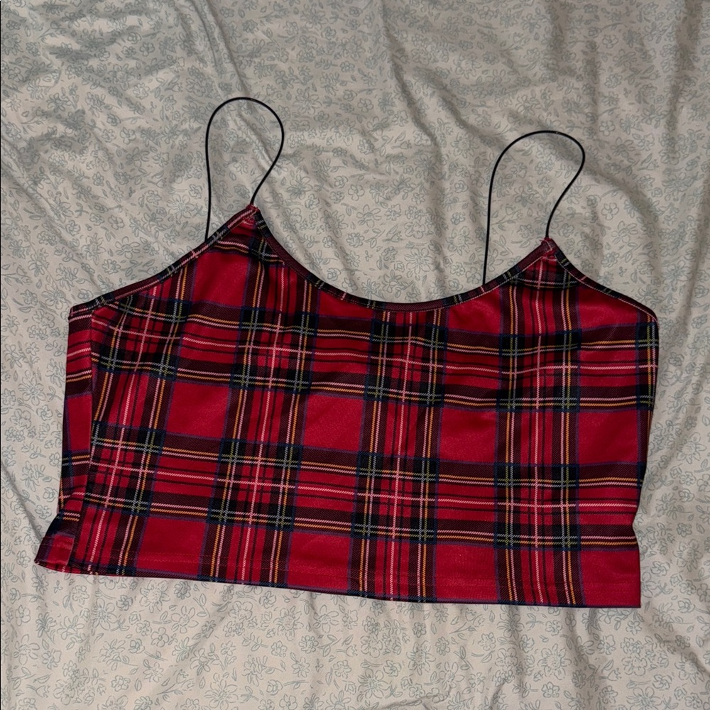 SHEIN Red Plaid Camisole Top